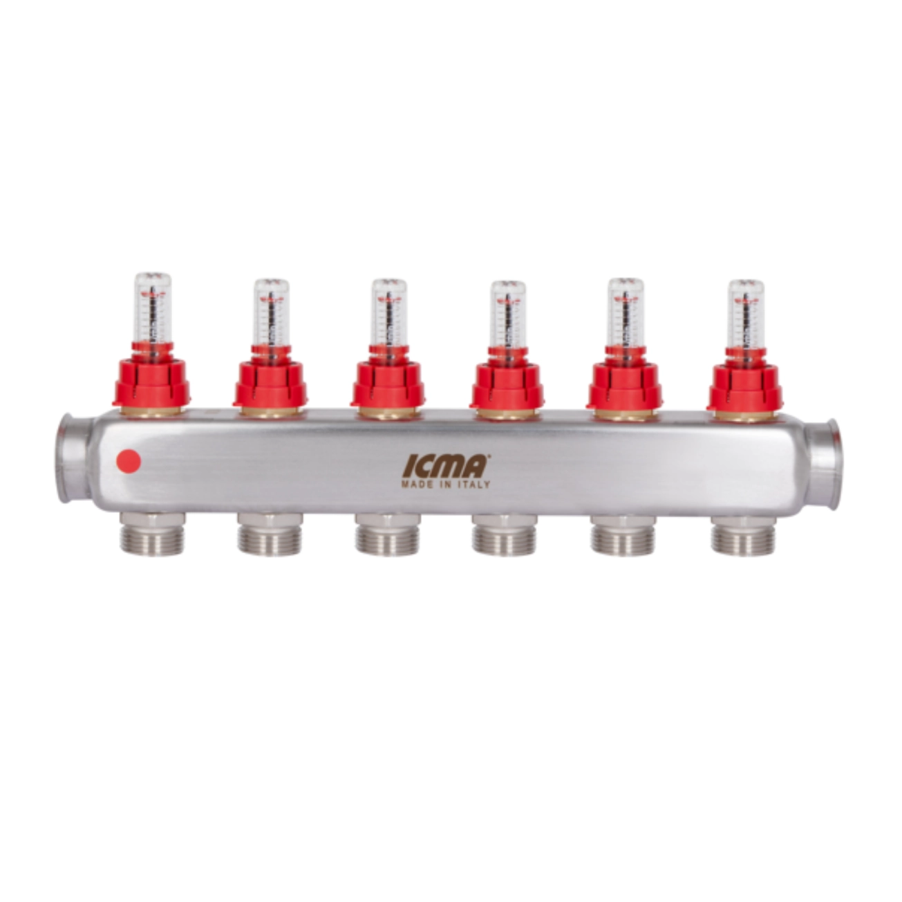 Колектор з витратомірами (нерж.) 1" х6 Icma № К073 Фото - 4