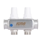 Колектор Icma № К073 з витратомірами (нерж.) 1"х3/4" на 2 виходи Фото - 2