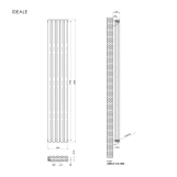 Радіатор дизайнерський IDEALE ADELE 12 5/1800/295 (1080Вт)антрацит Фото - 2