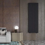 Радіатор дизайнерський IDEALE JOLANDA 11 10/1800/590 (1300Вт) чорний мат Фото - 3