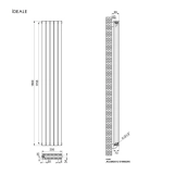 Радиатор дизайнерский IDEALE JOLANDA 12 5/1800/295 (1300Вт) антрацит Фото - 2