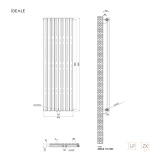 Радіатор дизайнерський IDEALE ADELE 11 8/1500/472 (825Вт) антрацит, універсальне підключення Фото - 2