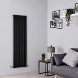 Радіатор дизайнерський IDEALE ADELE 11 8/1500/472 (825Вт) чорний мат, універсальне підключення Фото - 2
