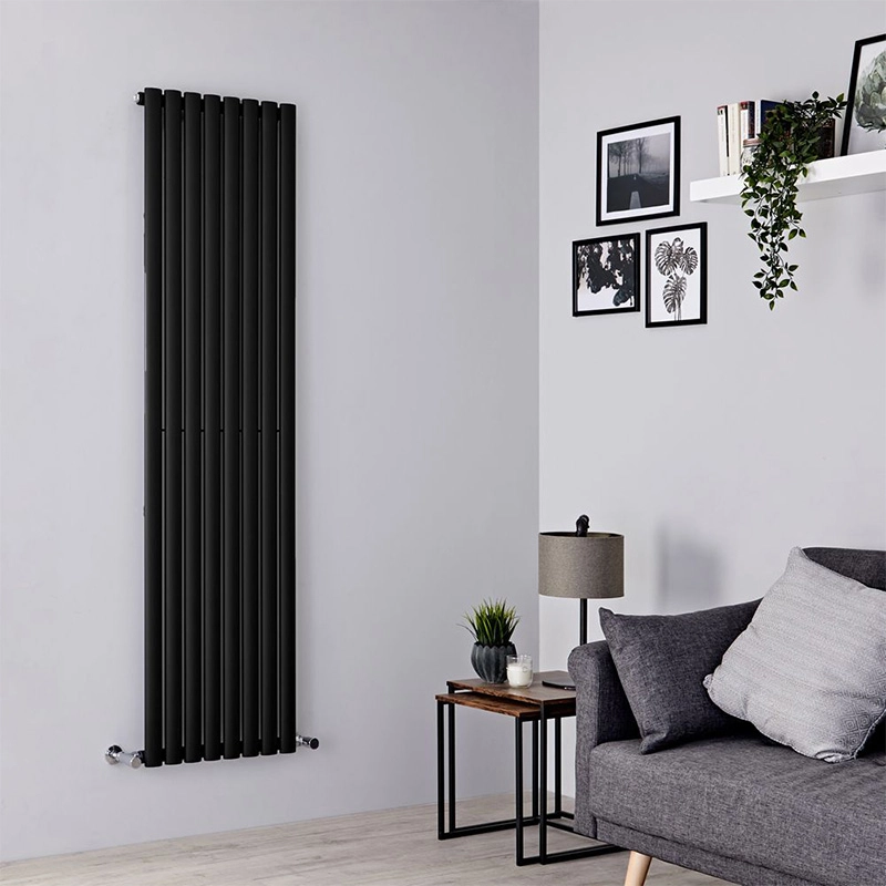 Радіатор дизайнерський IDEALE ADELE 11 8/1800/472 (989Вт) чорний мат, універсальне підключення Фото - 3