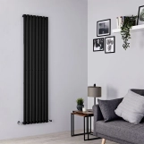 Радіатор дизайнерський IDEALE ADELE 11 8/1800/472 (989Вт) чорний мат, універсальне підключення Фото - 3