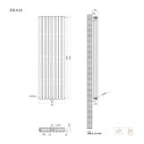 Радиатор дизайнерский IDEALE ADELE 12 8/1500/472 (1212Вт)черный мат, универсальное подключение Фото - 2