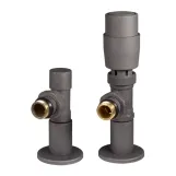 Комплект подключения Ideale 1/2" х 1/2" ВЗ с термоголовкой графит, угловой