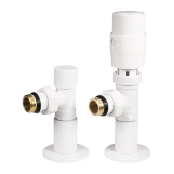 Комплект подключения Ideale 1/2" х 1/2" ВЗ с термоголовкой белый матовый, угловой Фото - 1