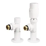 Комплект підключення  Ideale 1/2" х 1/2" ВЗ з термоголовкою білий матовий, кутовий Фото - 1