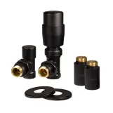 Комплект підключення Ideale 1/2" х 1/2" ВЗ з термоголовкою чорний матовий, кутовий Фото - 2