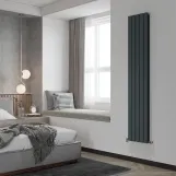Радиатор дизайнерский IDEALE VITTORIA 12 6/1800/408 (1536 Вт)антрацит универсальное подключение Фото - 3