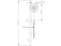 Душова штанга Imprese NETKA L-90 см (9014003) Фото - 1