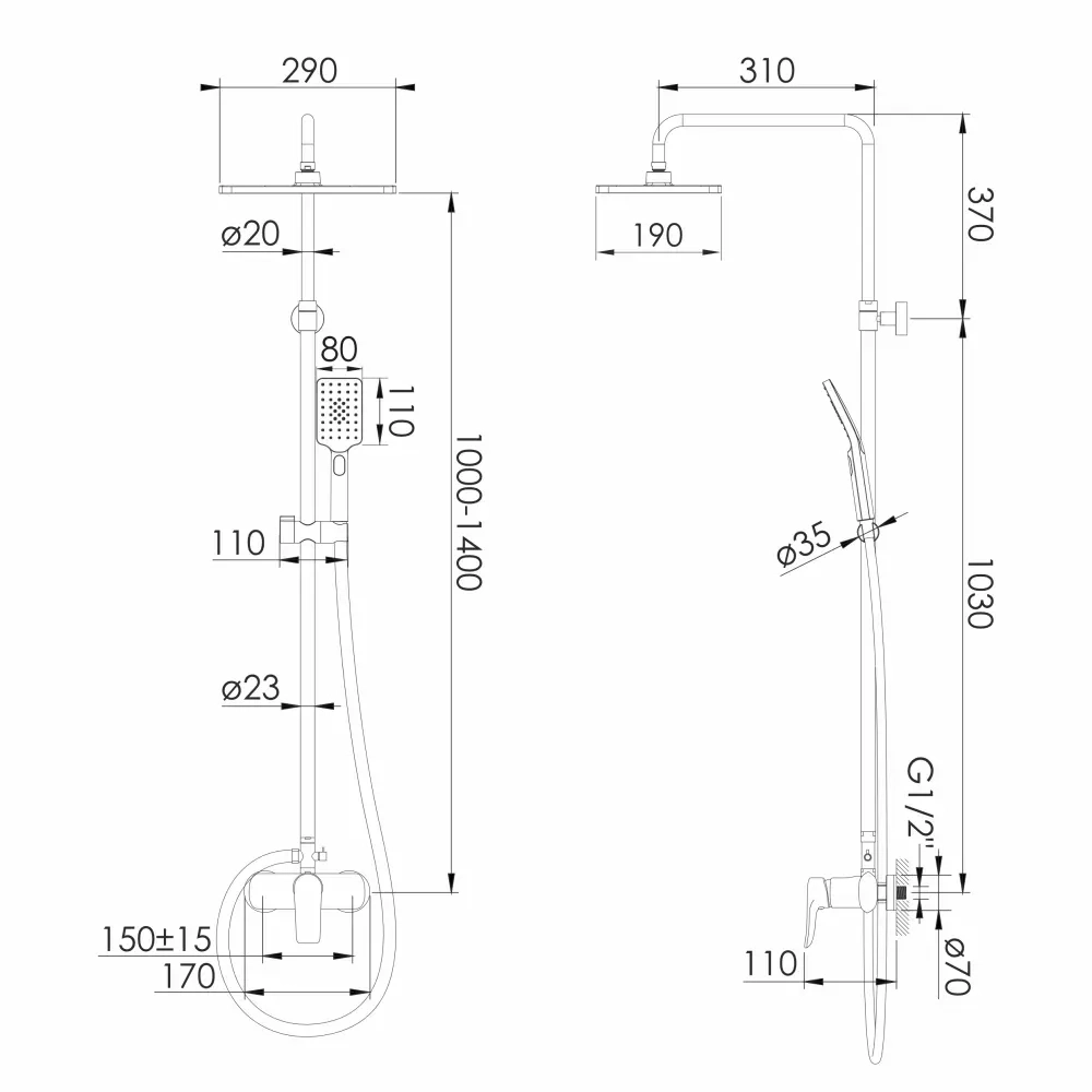 Душевая система скрытого монтажа Imprese Modus, хром (f03008201SS) Фото - 1