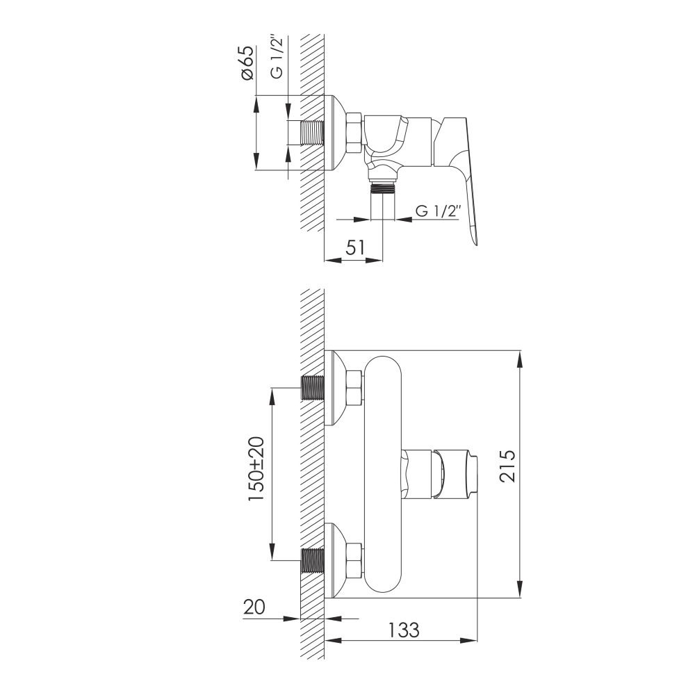 Змішувач для душу IMPRESE KUCERA f03303410AA, чорний матовий Фото - 1