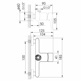 Смеситель для душа IMPRESE KVET f03307201AA, хром, 35 мм Фото - 1