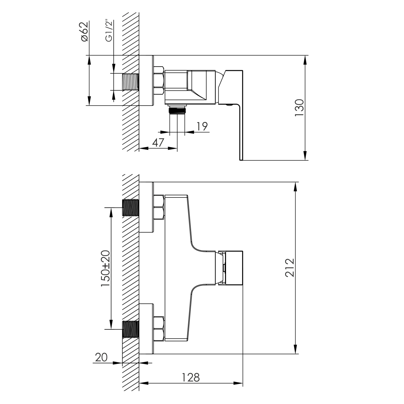 Змішувач для душу IMPRESE JUDIT f03310810AA, черный матовый Фото - 1