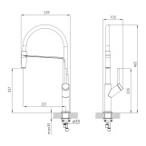 Смеситель для кухни Imprese Boa f03401410BS, черный, Imprese Boa f03401410BS Фото - 1