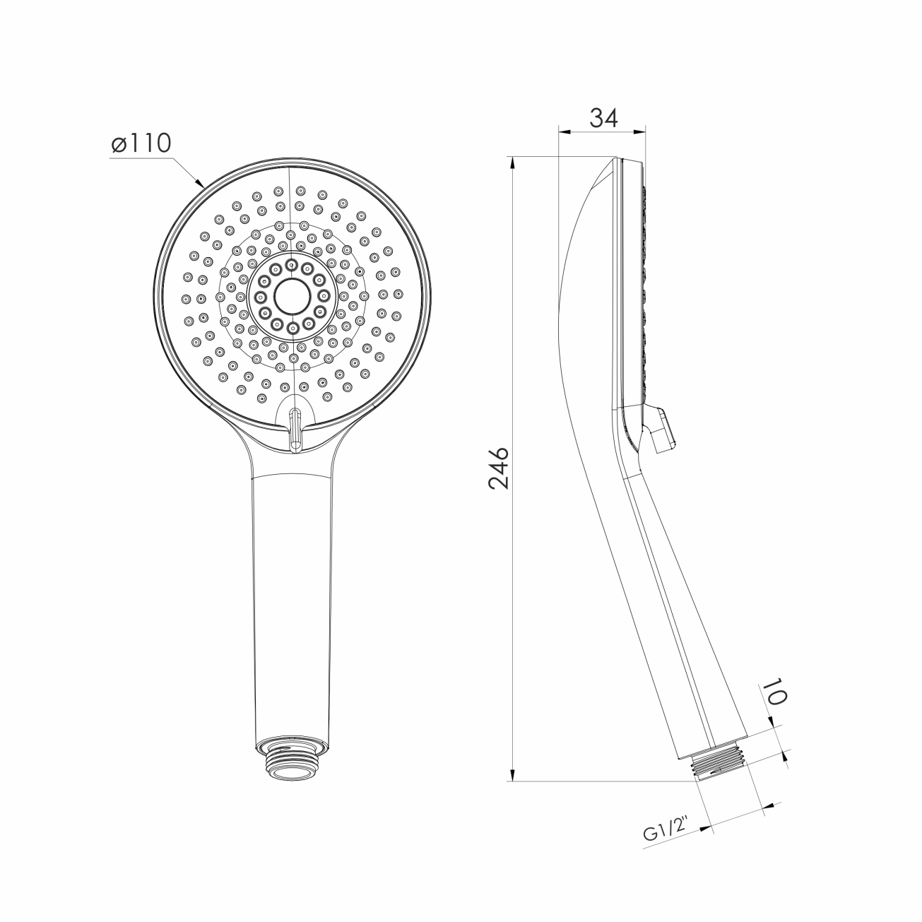 Лейка ручного душа IMPRESE f03600110BE, черный матовый Фото - 1