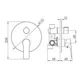 Смеситель для скрытого монтажа Imprese Kucera, черный матовый (f04603410AA) Фото - 1