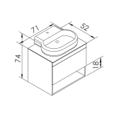 Тумба с раковиной IMPRESE BLACK EDGE F32117W (71 см, белая/черная, подвесная, умывальник i32119(2)) Фото - 1