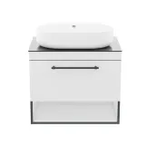Тумба з раковиною IMPRESE BLACK EDGE F32117W (71 см, біла/чорна, підвісна, умивальник i32119(2)) Фото - 2