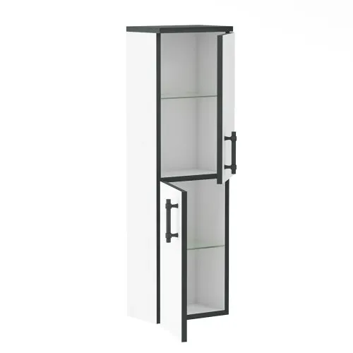 Комплект меблів IMPRESE BLACK EDGE 90 см білий f32119W(3) (тумба підвісна + накладний умивальник + пенал підвісний) Фото - 6