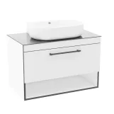 Тумба с раковиной IMPRESE BLACK EDGE F32119W (91 см, белая/черная, подвесная, умывальник i32119(2))