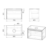Тумба подвесная 80см IMPRESE BILOVEC f3216W(1), белый Фото - 4