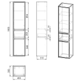 Пенал подвесной IMPRESE BLATNA 40x180x35см дуб крафт (f3263Dr) Фото - 2