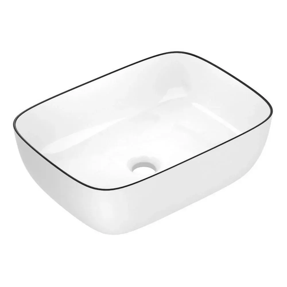 Накладной умывальник Imprese Black edge 45,5×32,5×13,5 см (i11097)