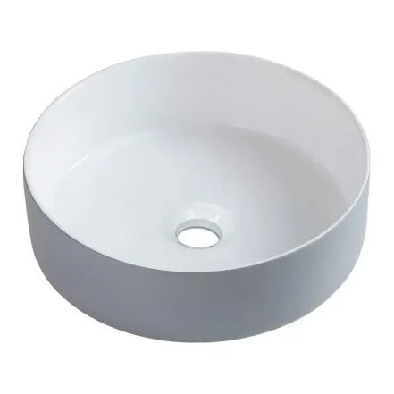 Накладной умывальник Imprese 40×40×12 см, круглый, серо-белый (i11252)