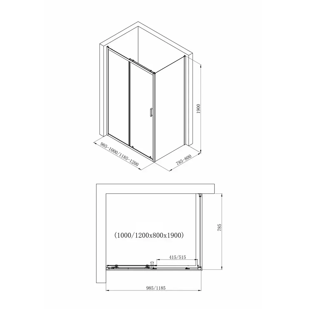 Душевая кабина Imprese VALTICE New 190x120x80 см, стекло 6 мм, без поддона, хром (i51180) Фото - 1