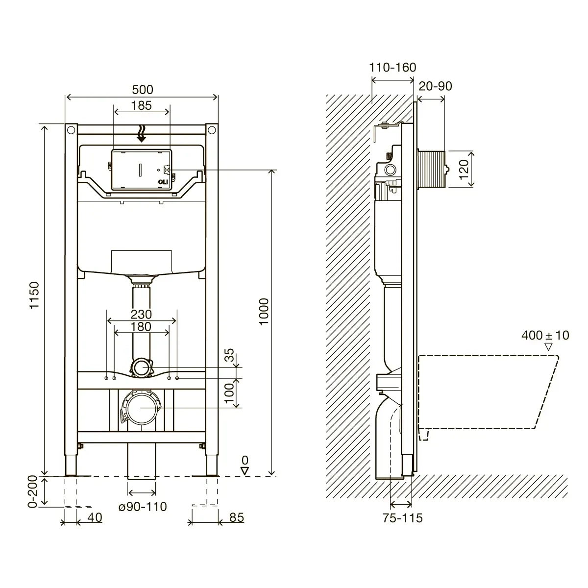 Установочный комплект для унитаза Imprese i-Frame 3в1 (i9120C) Фото - 1