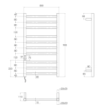 Рушникосушарка електрична Imprese i-HEAT 120W, 500 * 900мм, сталь сатин, лівий (IHS509110121) Фото - 1