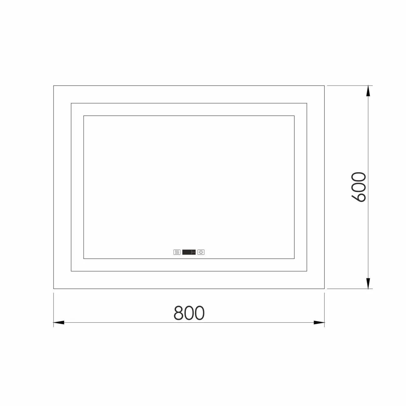 Зеркало 60x80 с подсветкой, подогревом, часами, Imprese KARLOV Option m08607600MC Фото - 2