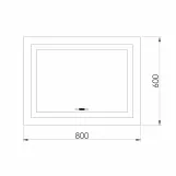 Зеркало 60x80 с подсветкой, подогревом, часами, Imprese KARLOV Option m08607600MC Фото - 2