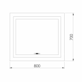 Дзеркало 70x80 з підсвіткою, підігрівом, годинником, Imprese KARLOV m08607600MD Фото - 1
