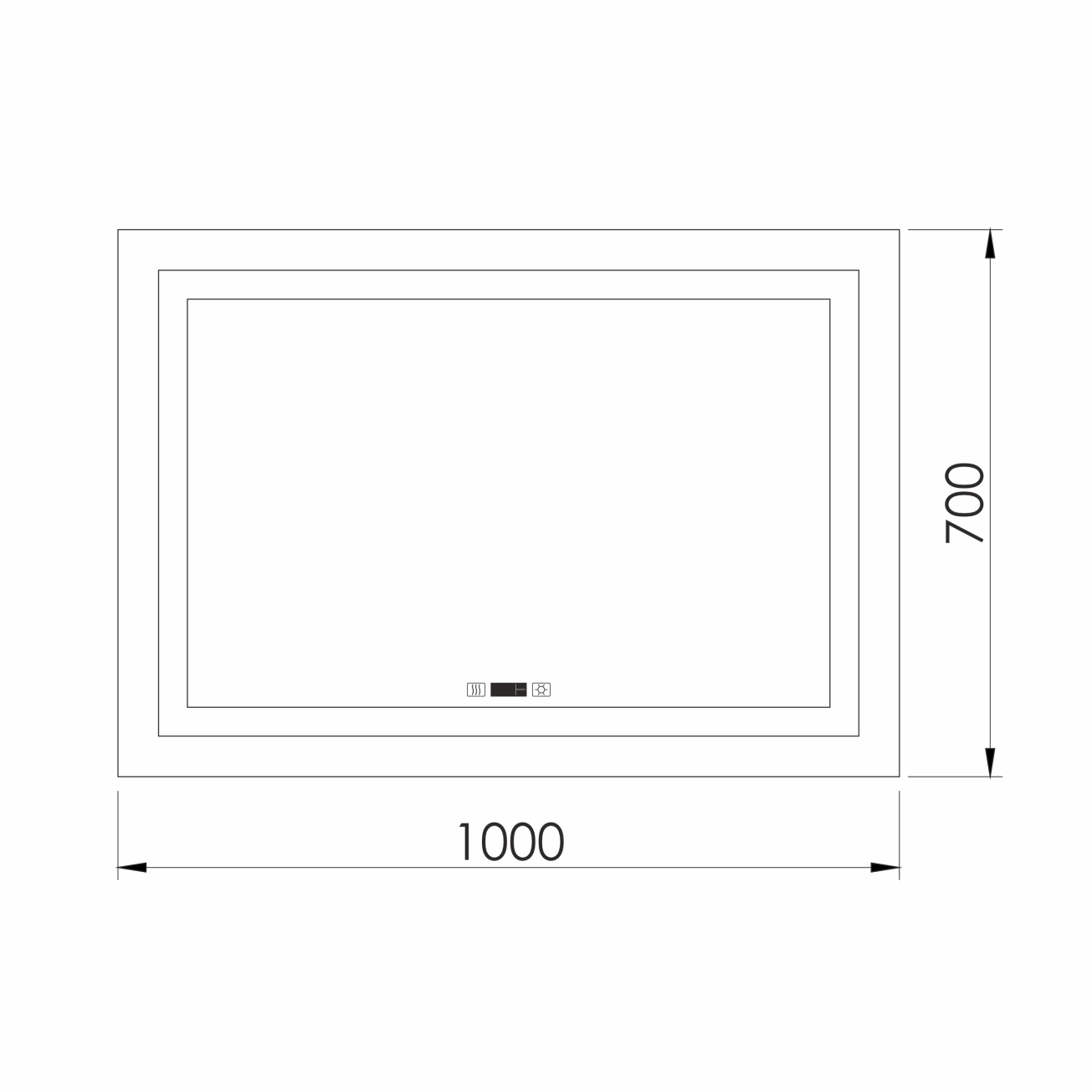 Дзеркало 70x100 з підсвіткою, підігрівом, годинником, Imprese KARLOV Option m08607600ME Фото - 2