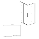 Душова кабіна Imprese OSSER 120*80*200 см прямокутна (s06400601GR) Фото - 1
