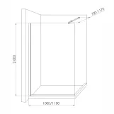 Душевая стенка IMPRESE WALK-IN 100x200 s09110004MV, стекло матовое Фото - 1