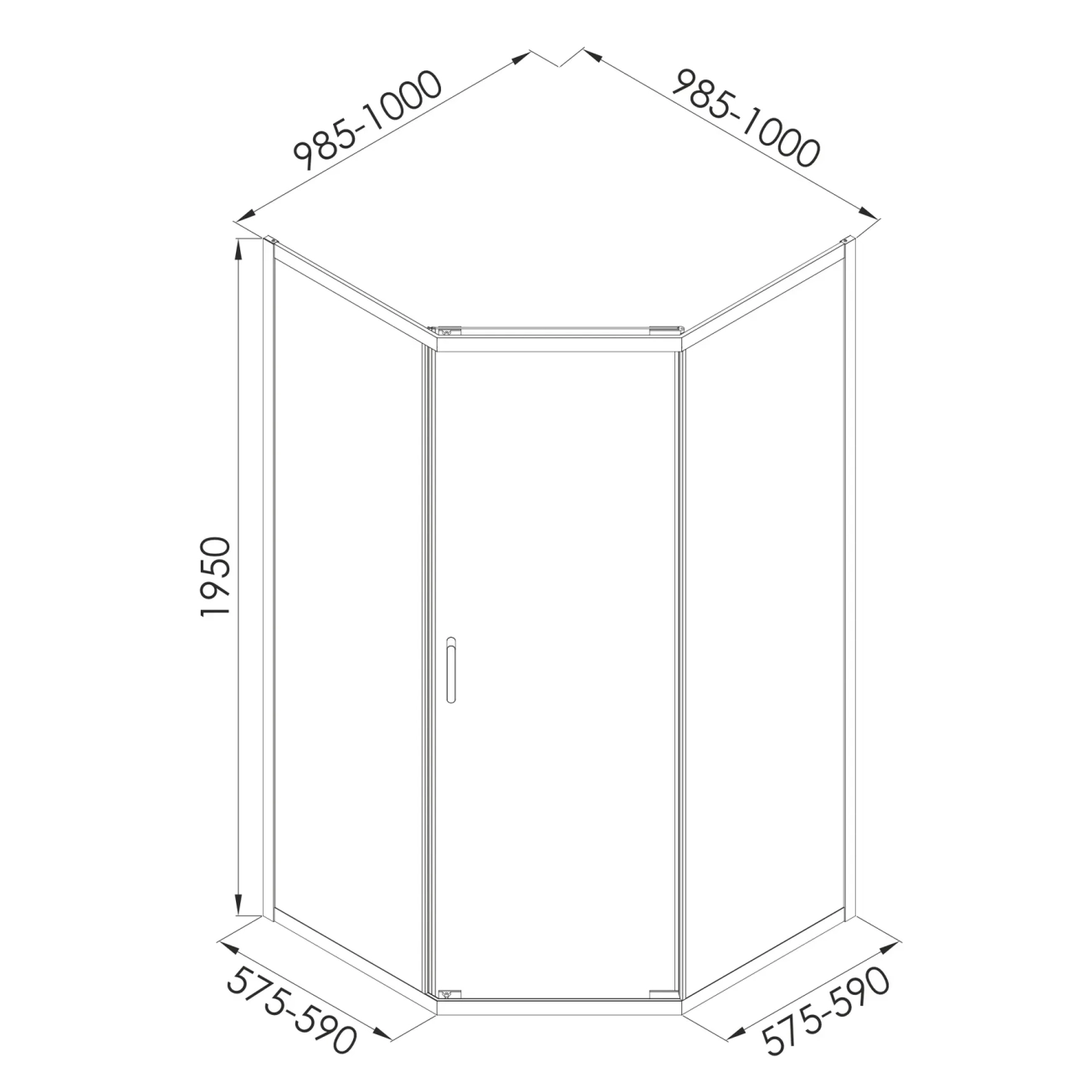 Душова кабіна п`ятикутна Imprese SCALA 100*100*195см (s09806051GR) Фото - 1