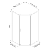 Душова кабіна п`ятикутна Imprese SCALA 100*100*195см (s09806051GR) Фото - 1