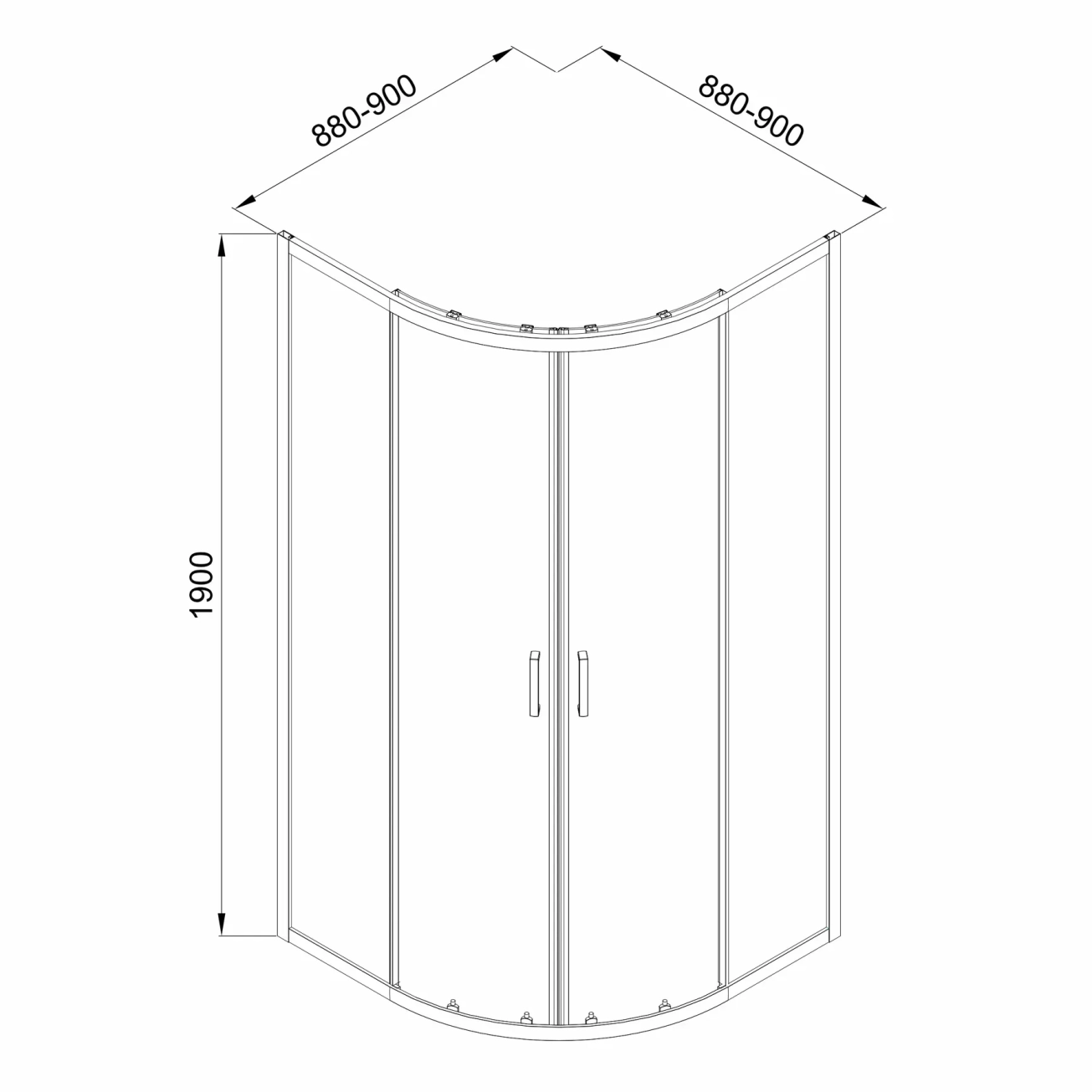 Душова кабіна кутова Imprese SCALA 90*90*190см (s09806091GR) Фото - 1