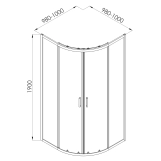 Угловая душевая кабина Imprese SCALA 100×100×190 см (s09806092GR) Фото - 1