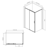 Душова кабіна 120Х80 IMPRESE OSSER s6400601TR, чорний матовий Фото - 1