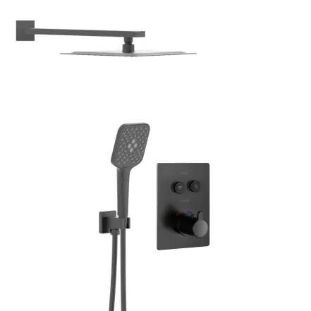 Душевая система скрытого монтажа Imprese Smart Click, черный матовый (SET20260206)