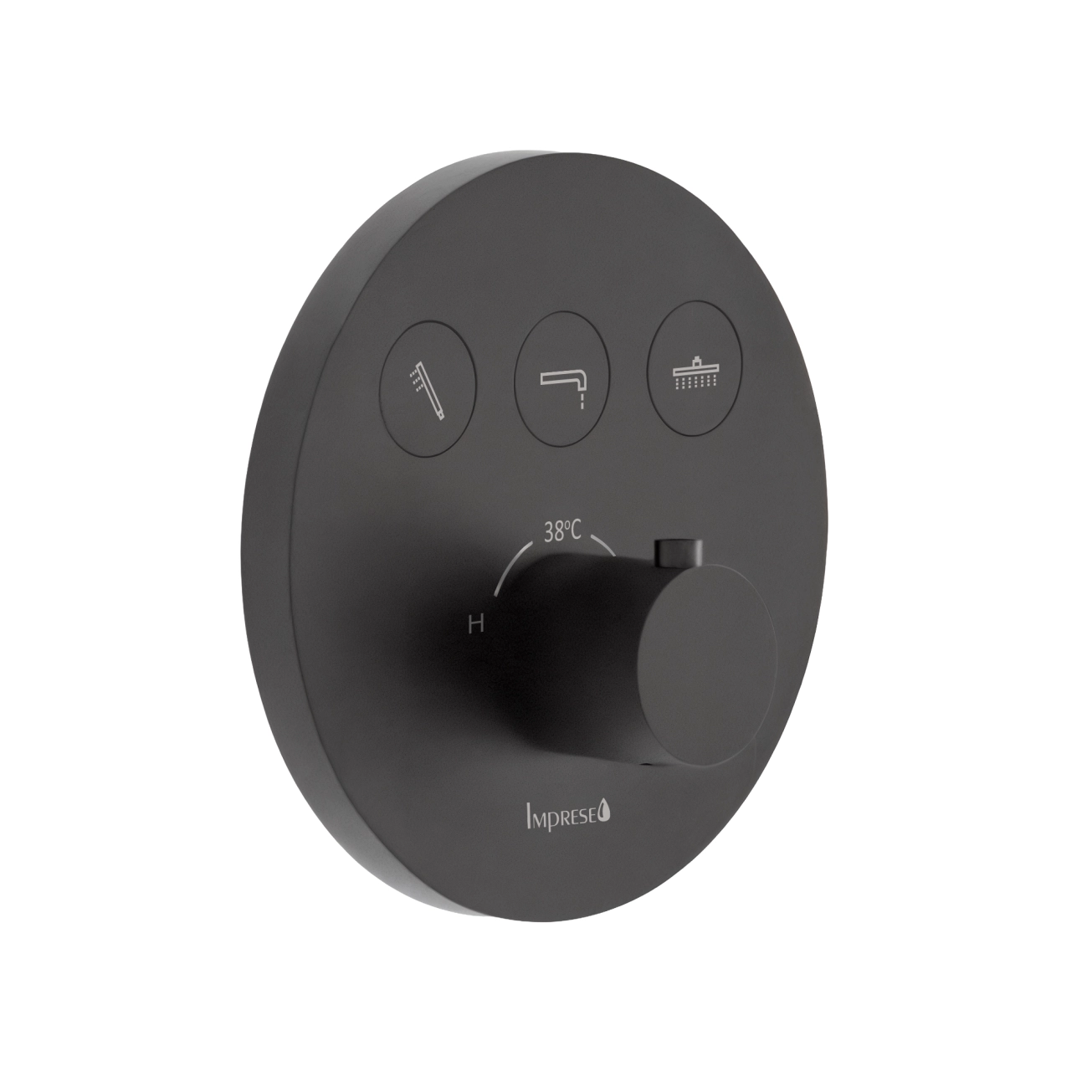 Душова система з термостатом прихованого монтажу 3 функції IMPRESE KUCERA t04803410SBC, чорний матовий Фото - 2