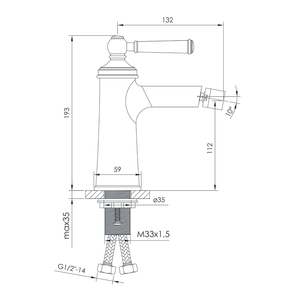 Смеситель для биде IMPRESE HYDRANT ZMK031806070 Фото - 1