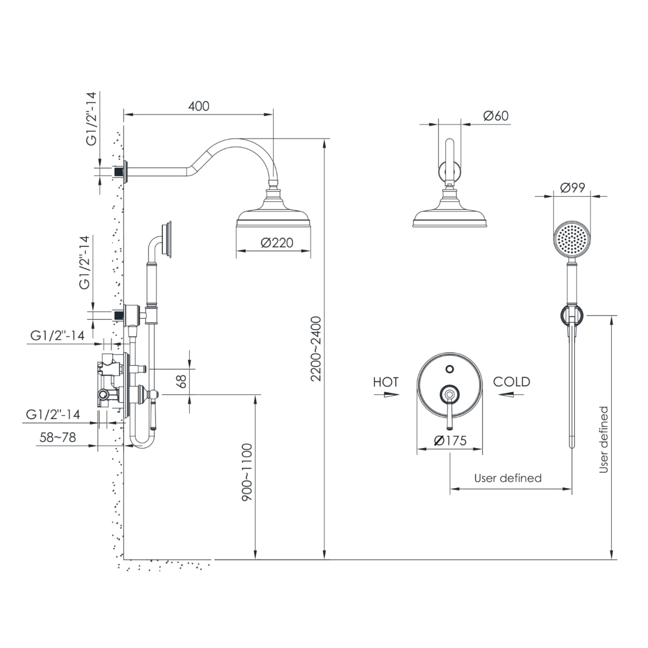 Комплект для душу прихованого монтажу IMPRESE HYDRANT Фото - 1