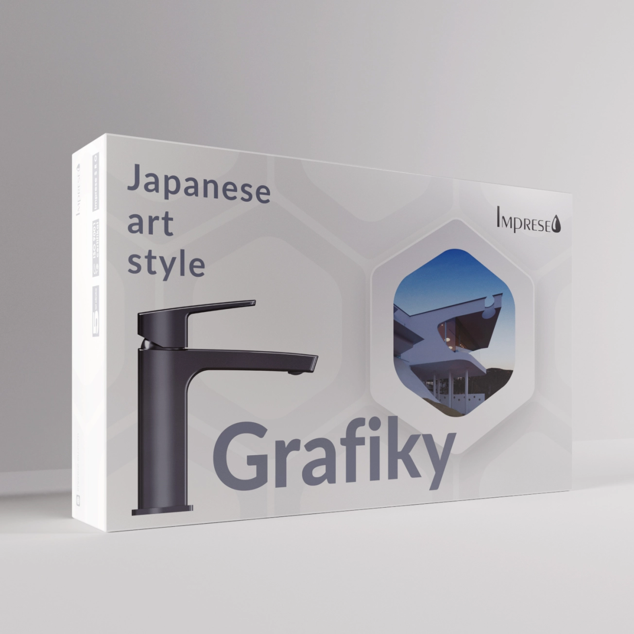 Змішувач для умивальника IMPRESE GRAFIKY, високий, сірий графіт, 35 мм Фото - 2